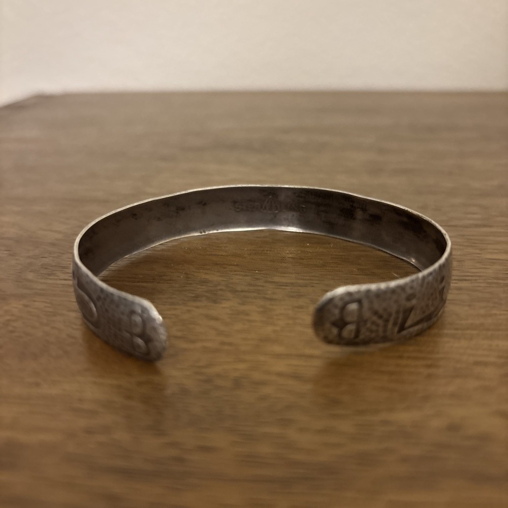 Vintage Wohelo Campfire Girls sterling silver cuff bracelet by JJ White 15 g - Picture 3 of 6